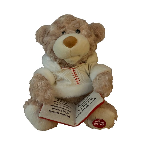 Sound N Light Animatronics Night Before Christmas Talking Tan Plush Teddy Bear - Picture 1 of 12